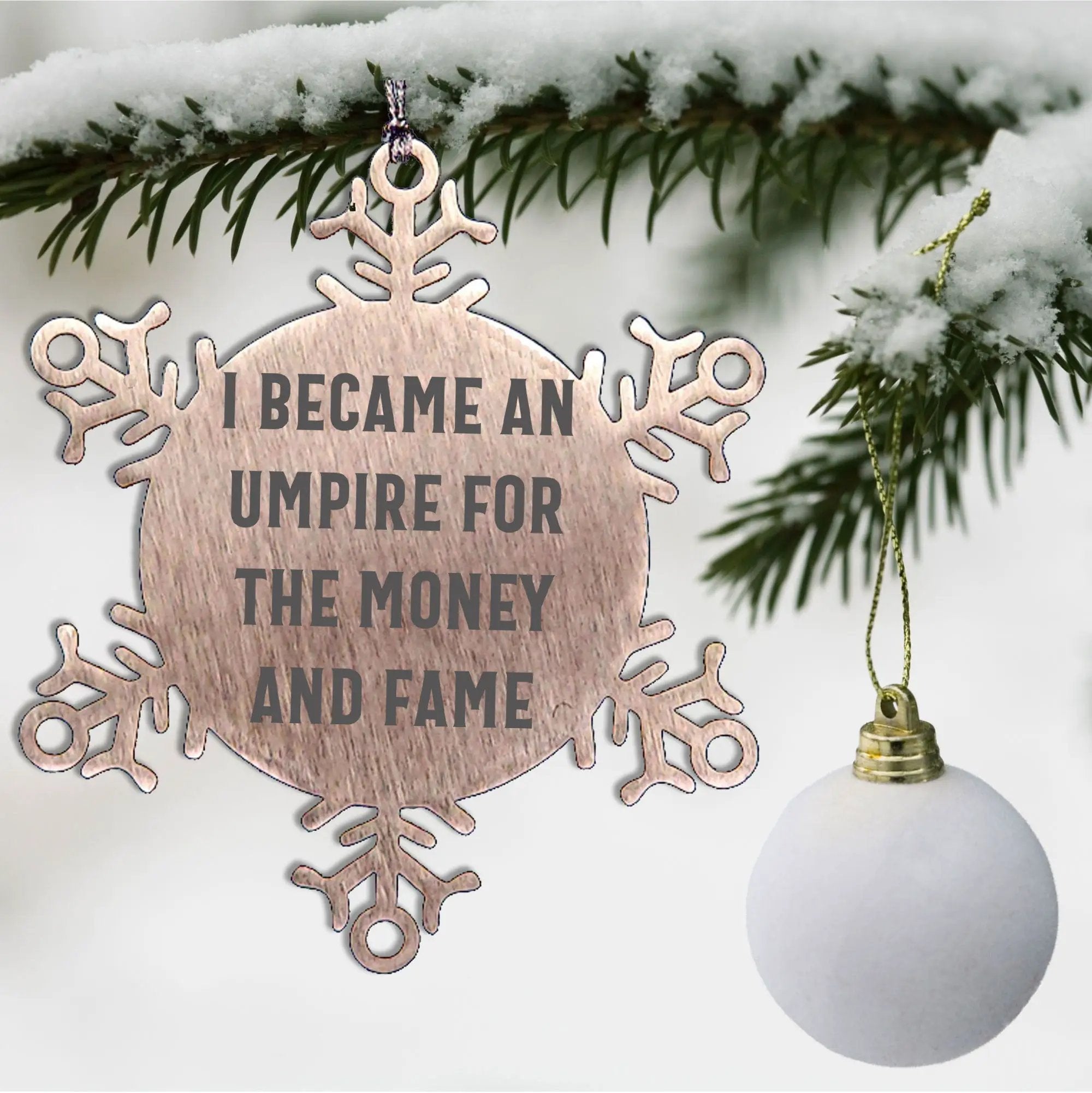 Funny Umpire Snowflake Ornament