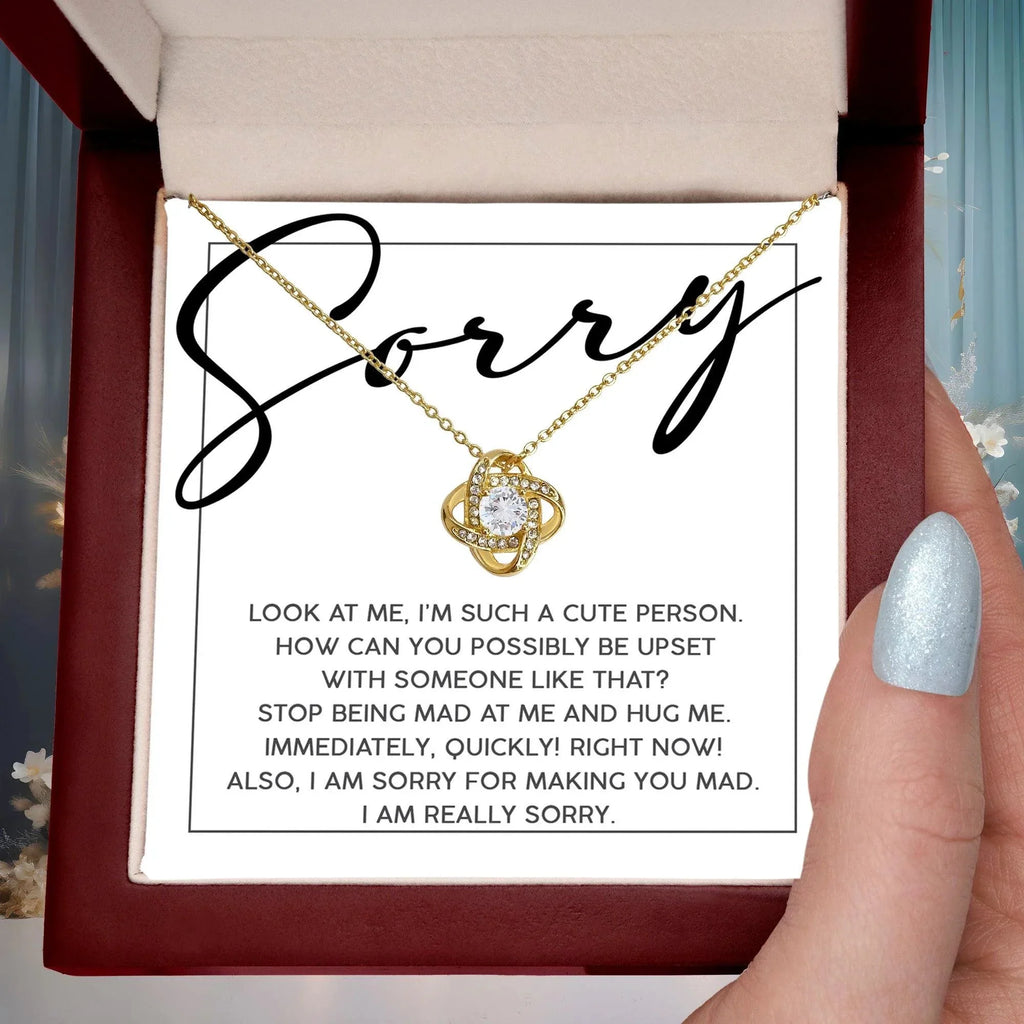 Apology Gift for Girlfriend, Wife, Soulmate - Sorry, Someone Like That - Love Knot Pendant Necklace