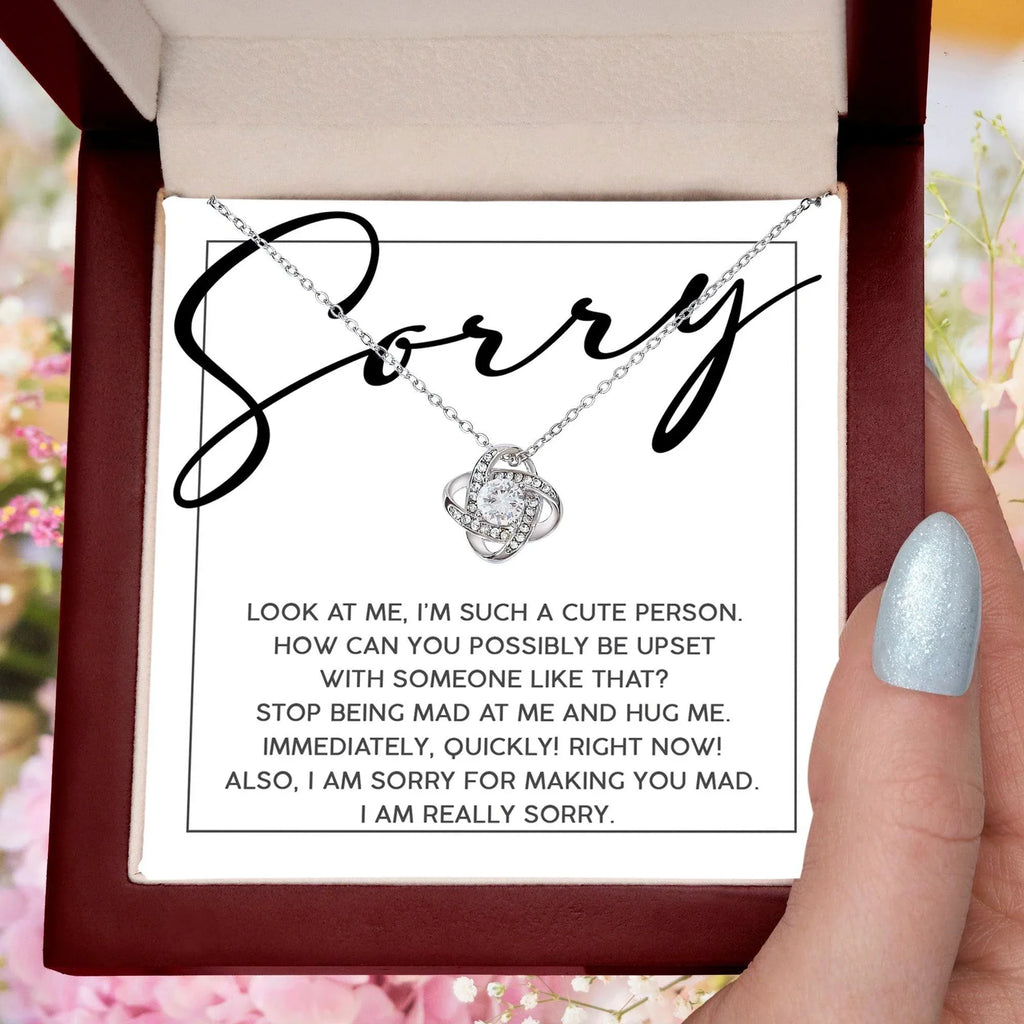 Apology Gift for Girlfriend, Wife, Soulmate - Sorry, Someone Like That - Love Knot Pendant Necklace