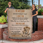 Son Believe in Yourself Personalized Heirloom Woven Cotton Blanket