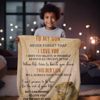 Son Believe in Yourself Personalized Heirloom Woven Cotton Blanket