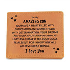 Son Birthday Graduation - Chase your Dreams - Custom Leather Wallet
