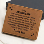 Son Birthday Graduation - Chase your Dreams - Custom Leather Wallet