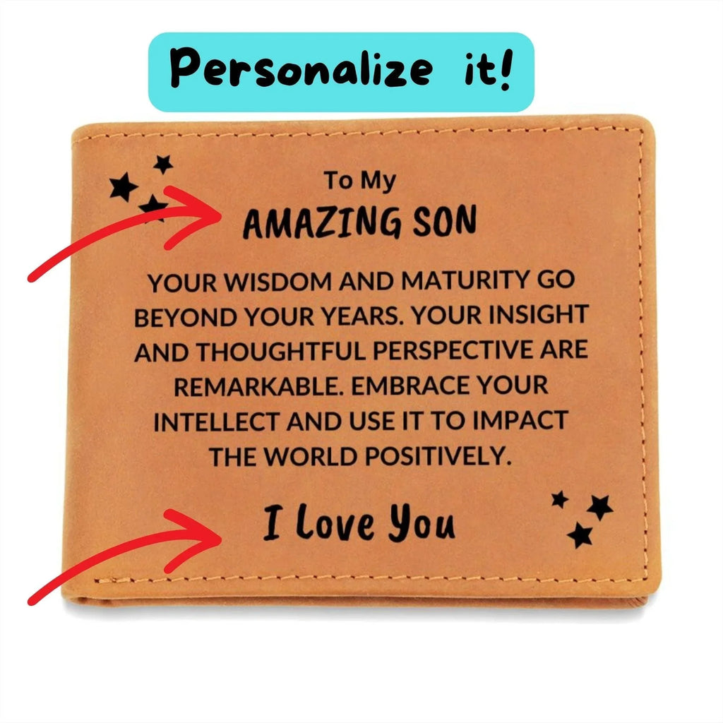 Son Birthday Graduation Custom Leather Wallet