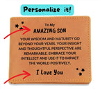 Son Birthday Graduation Custom Leather Wallet