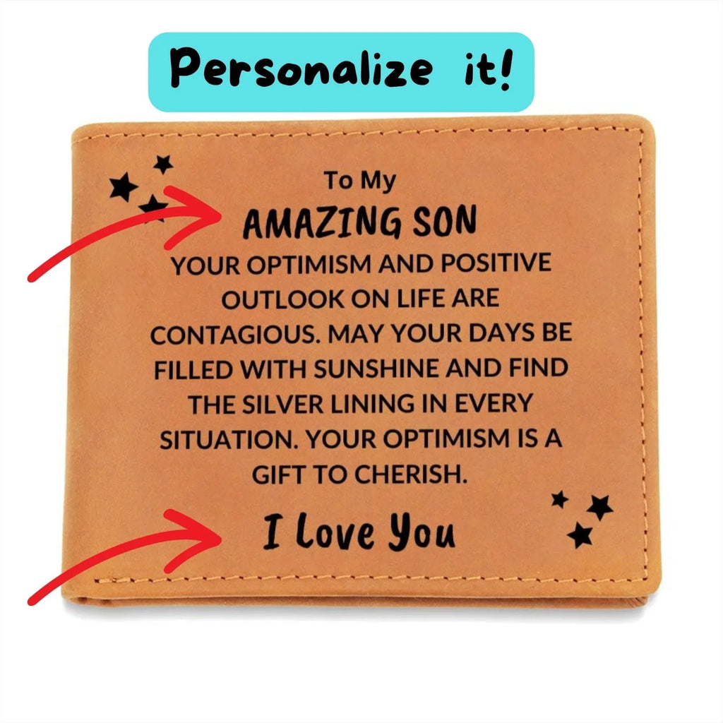 Son Birthday Graduation - Days Filled With Sunshine - Custom Leather Wallet