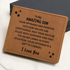 Son Birthday Graduation - Days Filled With Sunshine - Custom Leather Wallet