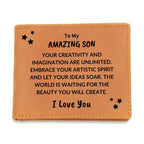 Son Birthday Graduation - Embrace Your Artistic Spirit - Custom Leather Wallet