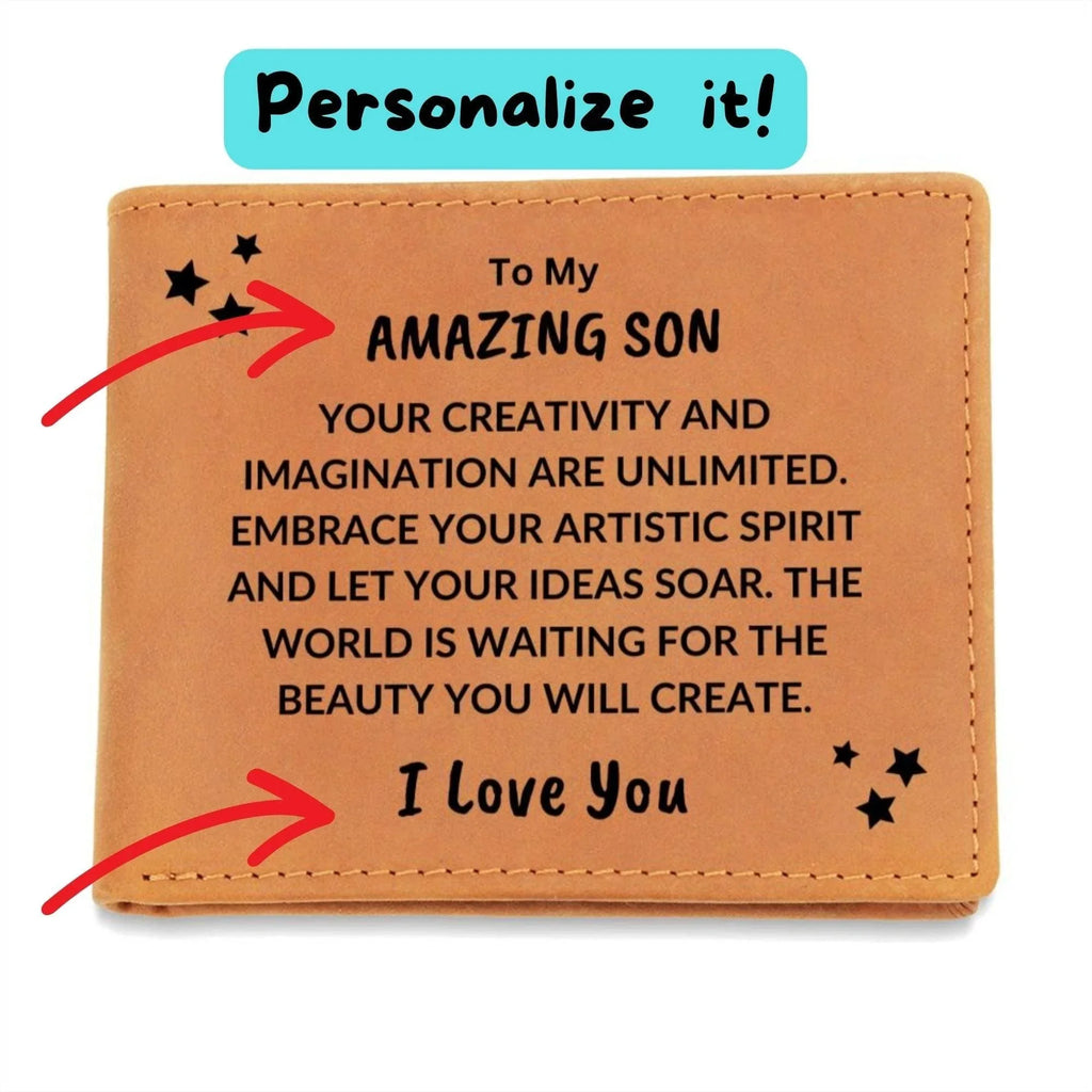 Son Birthday Graduation - Embrace Your Artistic Spirit - Custom Leather Wallet