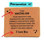 Son Birthday Graduation - Embrace Your Artistic Spirit - Custom Leather Wallet