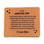 Son Birthday Graduation - Endless Possibilities - Custom Leather Wallet
