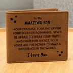 Son Birthday Graduation - Fight For Justice - Custom Leather Wallet