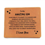 Son Birthday Graduation - Great Adventures - Custom Leather Wallet