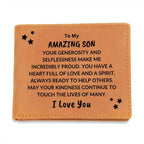 Son Birthday Graduation - Heart Full of Love - Custom Leather Wallet