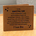 Son Birthday Graduation - Heart Full of Love - Custom Leather Wallet