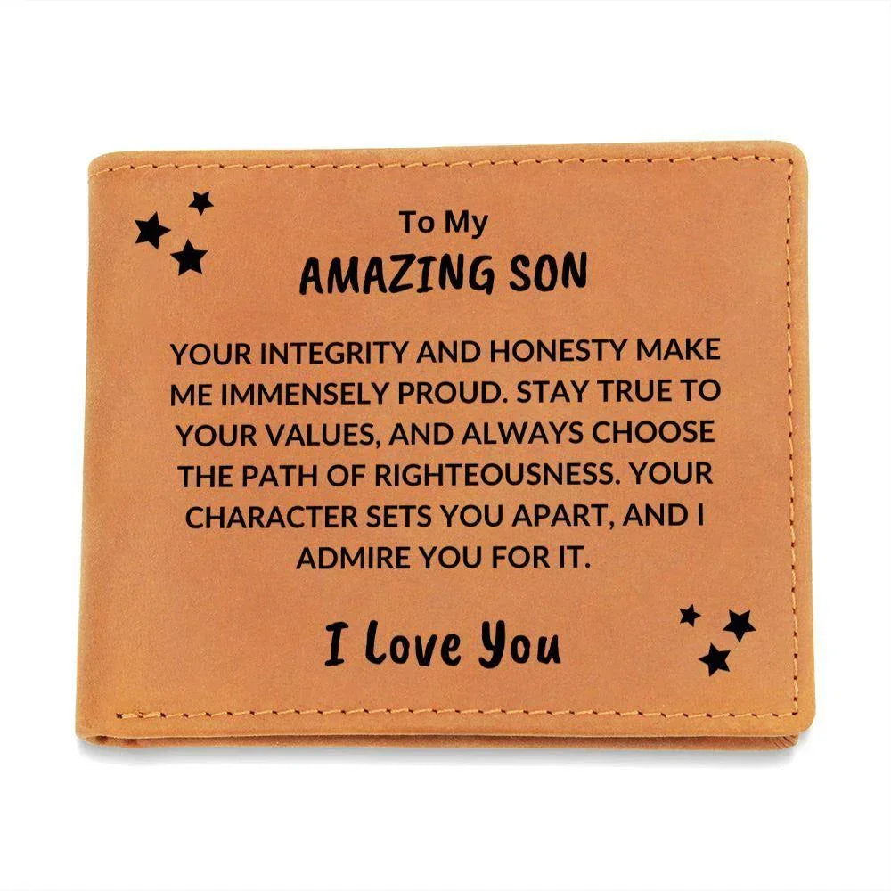 Son Birthday Graduation - I Admire You - Custom Leather Wallet