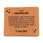Son Birthday Graduation - I Admire You - Custom Leather Wallet