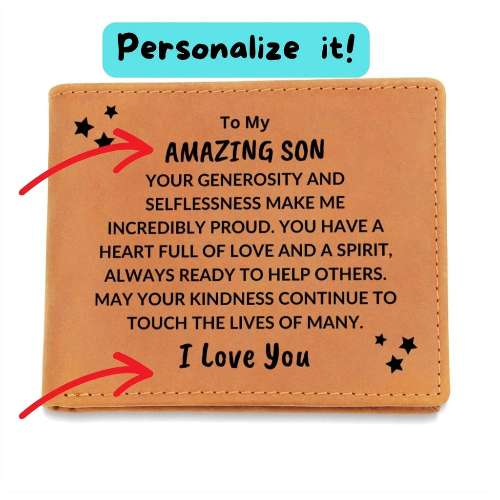 Son Birthday Graduation - I Admire You - Custom Leather Wallet