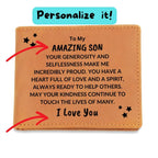 Son Birthday Graduation - I Admire You - Custom Leather Wallet