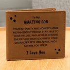 Son Birthday Graduation - I Admire You - Custom Leather Wallet