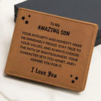 Son Birthday Graduation - I Admire You - Custom Leather Wallet