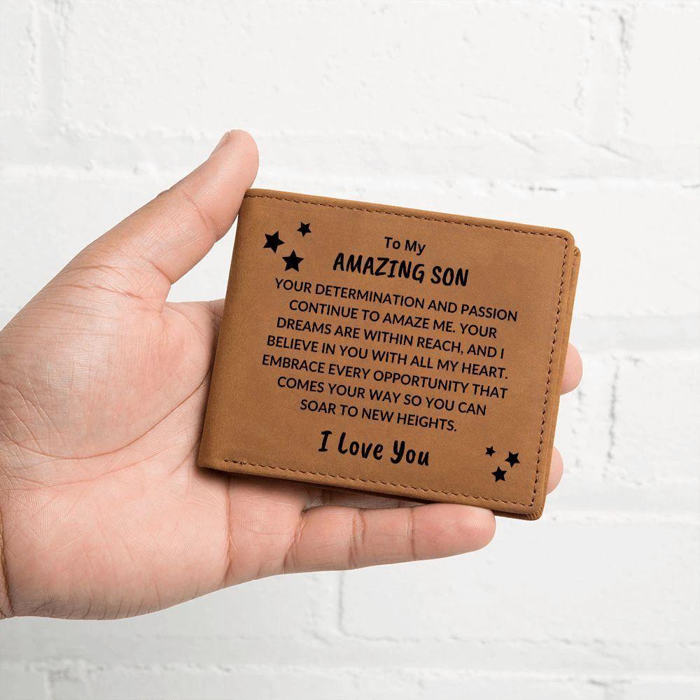 Son Birthday Graduation - I Believe In You - Custom Leather Wallet