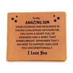 Son Birthday Graduation - I Love You - Custom Leather Wallet