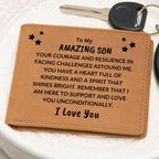 Son Birthday Graduation - I Love You - Custom Leather Wallet