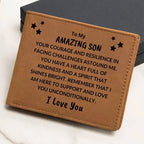 Son Birthday Graduation - I Love You - Custom Leather Wallet