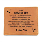 Son Birthday Graduation - I Will Always Be Here - Custom Leather Wallet