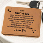 Son Birthday Graduation - Pillar of Strength - Custom Leather Wallet