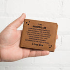 Son Birthday Graduation - Pillar of Strength - Custom Leather Wallet