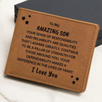 Son Birthday Graduation - Pillar of Strength - Custom Leather Wallet