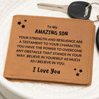 Son Birthday Graduation - Power to Overcome - Custom Leather Wallet