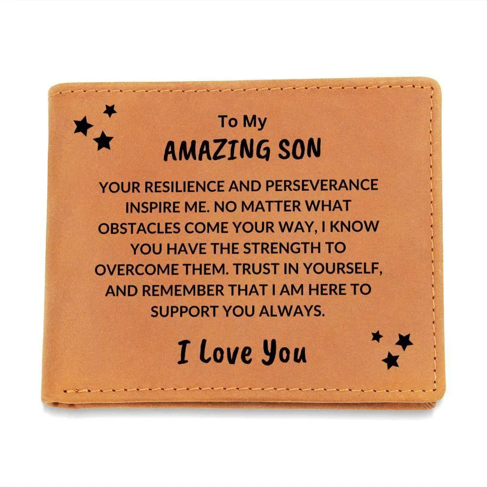 Son Birthday Graduation - Trust in Yourself - Custom Leather Wallet