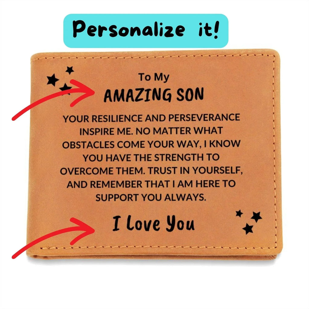 Son Birthday Graduation - Trust in Yourself - Custom Leather Wallet