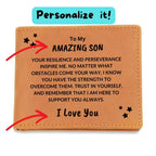 Son Birthday Graduation - Trust in Yourself - Custom Leather Wallet