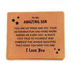 Son Birthday Graduation - You are my Pride and Joy - Custom Leather Wallet