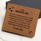 Son Birthday Graduation - You are my Pride and Joy - Custom Leather Wallet