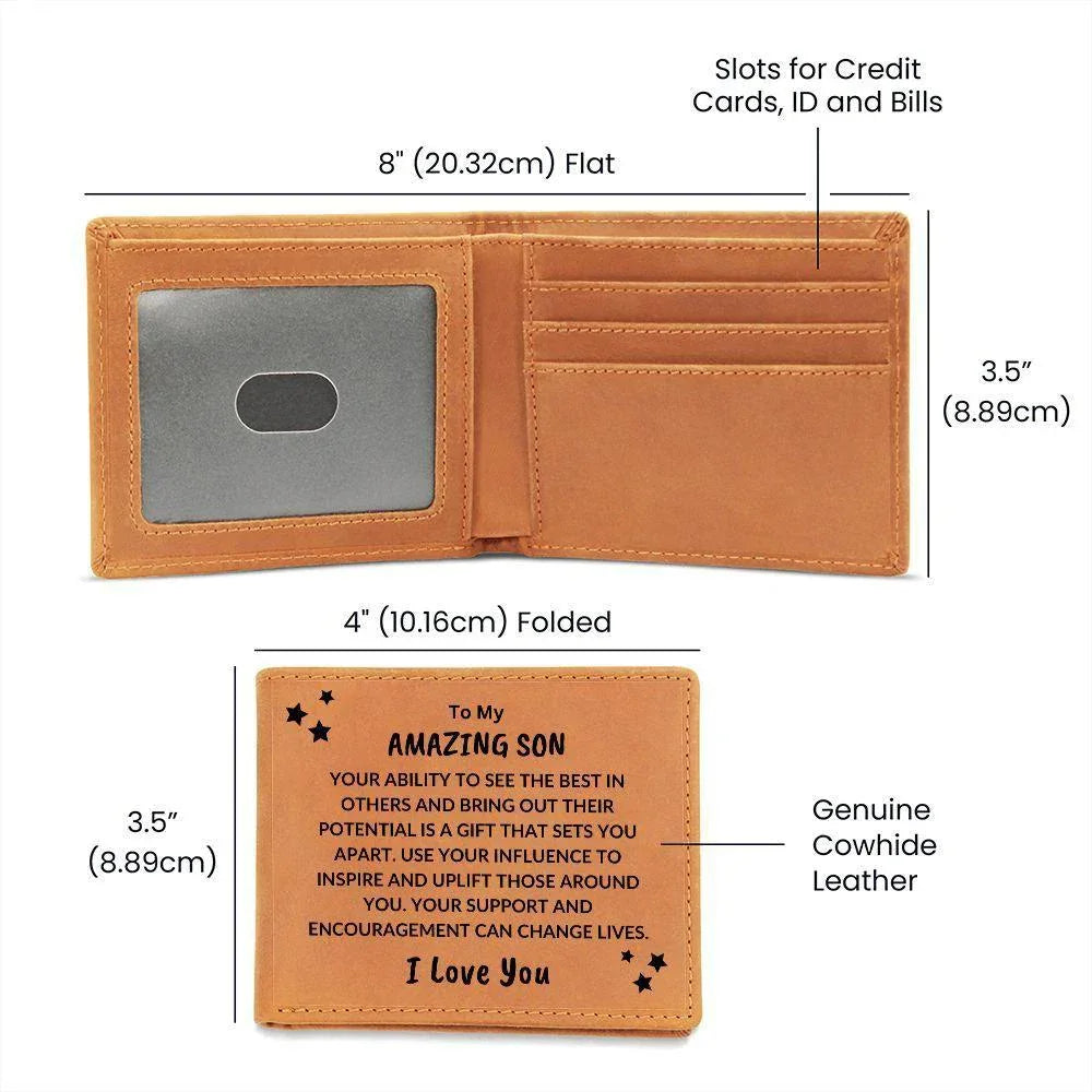 Son Birthday Graduation - You Can Change Lives - Custom Leather Wallet