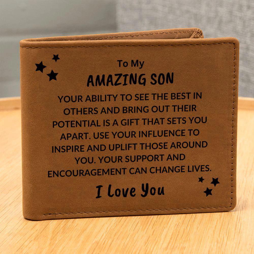 Son Birthday Graduation - You Can Change Lives - Custom Leather Wallet