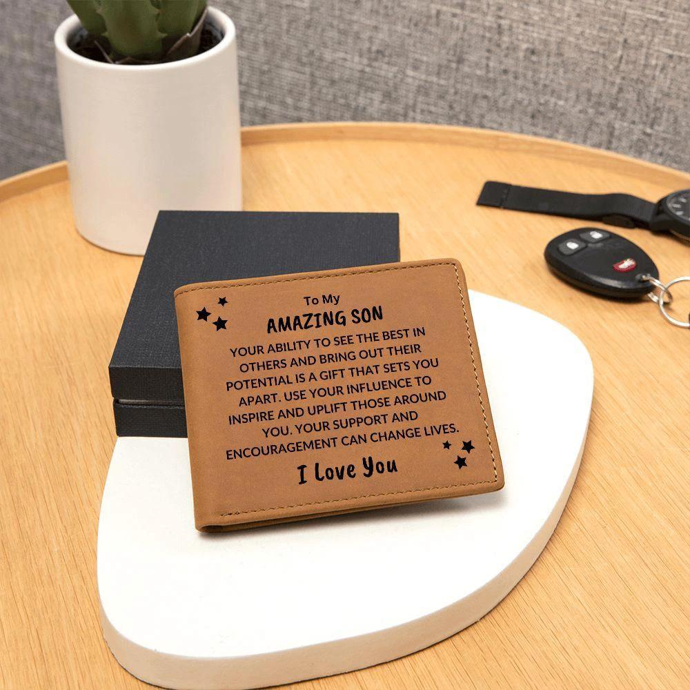 Son Birthday Graduation - You Can Change Lives - Custom Leather Wallet