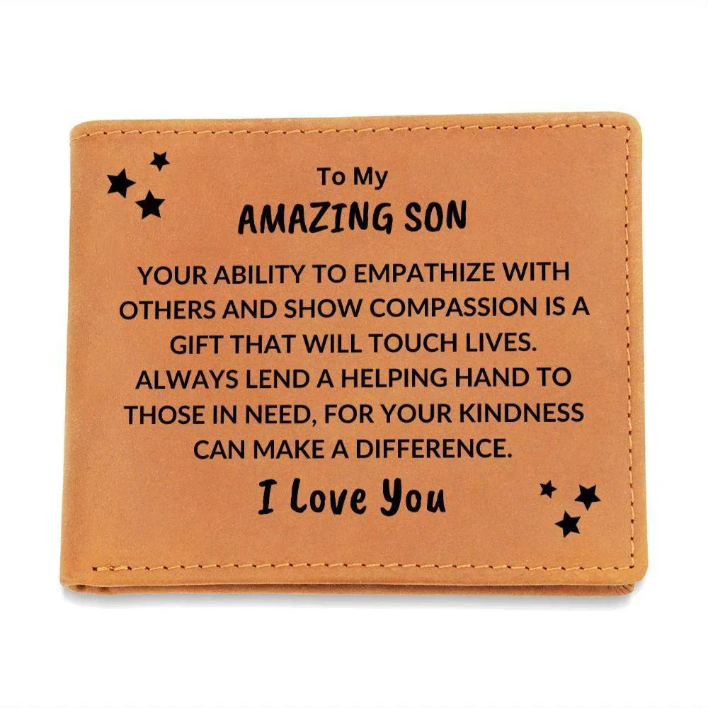 Son Birthday Graduation - You Can Make a Difference - Custom Leather Wallet