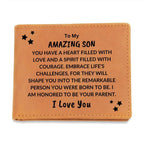 Son Birthday Graduation - You Have a Spirit Filled with Courage - Custom Leather Wallet