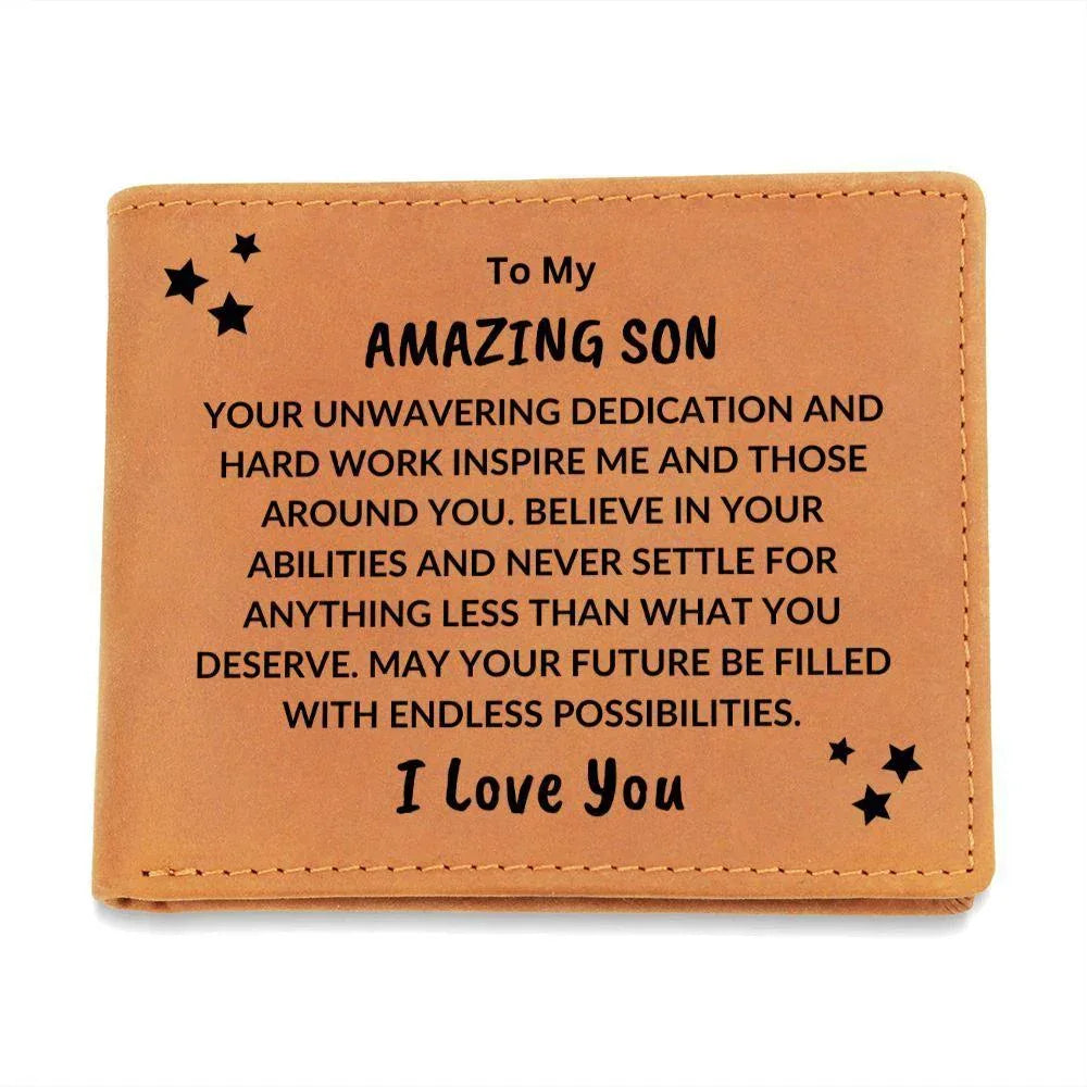 Son Birthday Graduation - You Inspire Me - Custom Leather Wallet