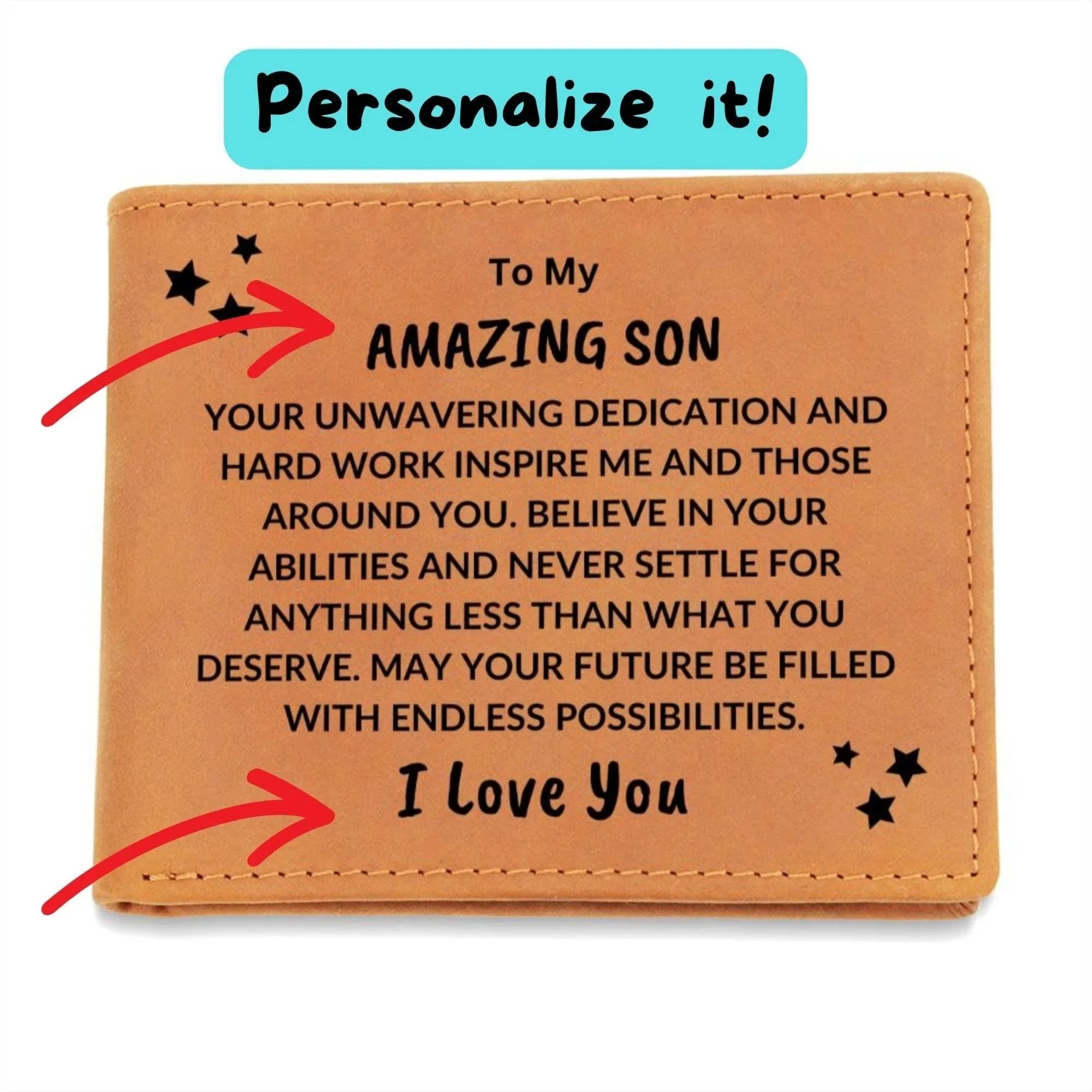 Son Birthday Graduation - You Inspire Me - Custom Leather Wallet