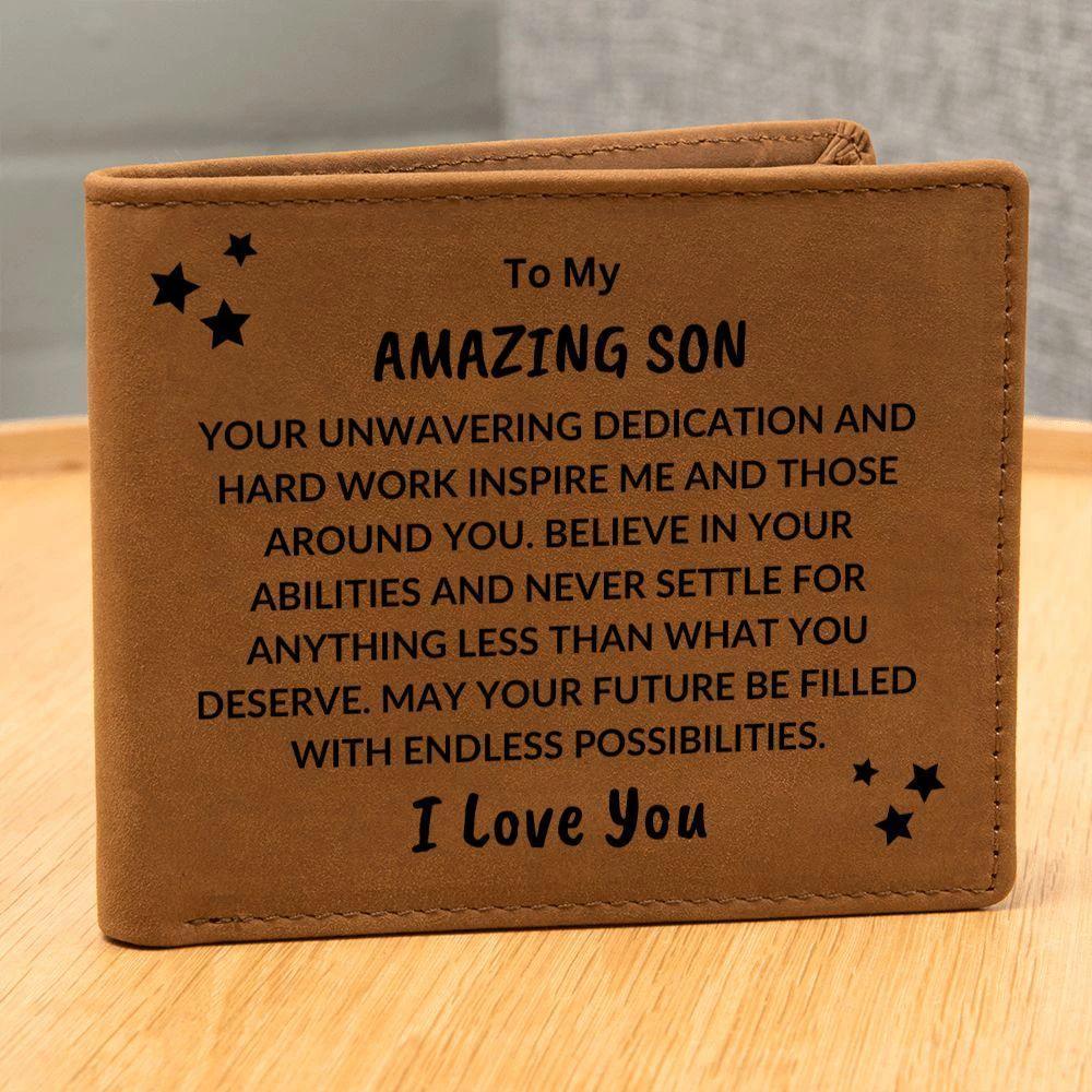Son Birthday Graduation - You Inspire Me - Custom Leather Wallet