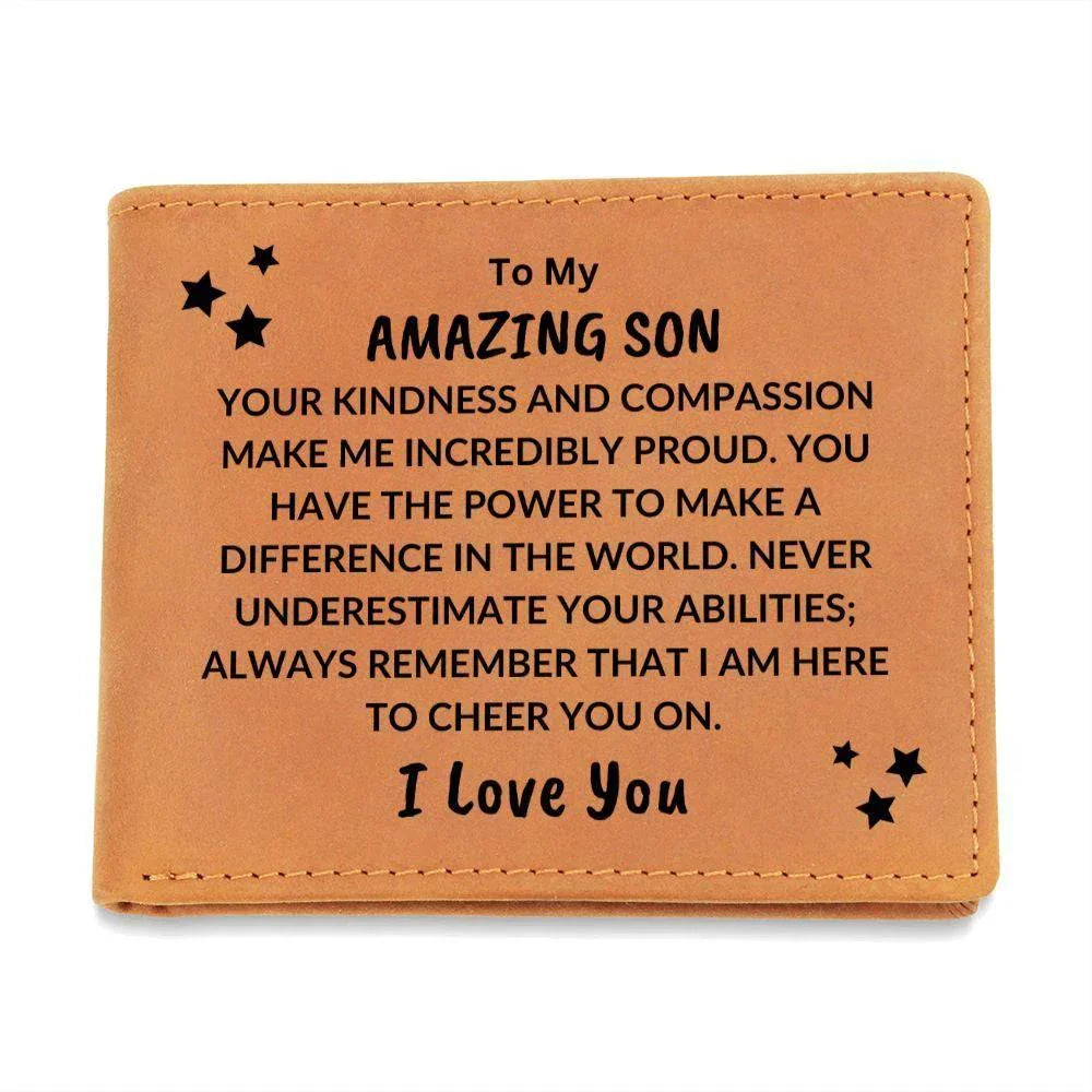 Son Birthday Graduation - You Make Me Proud - Custom Leather Wallet