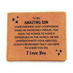 Son Birthday Graduation - You Make Me Proud - Custom Leather Wallet