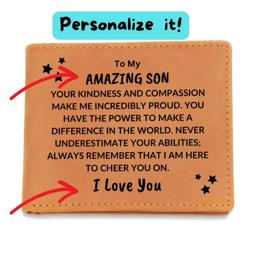Son Birthday Graduation - You Make Me Proud - Custom Leather Wallet